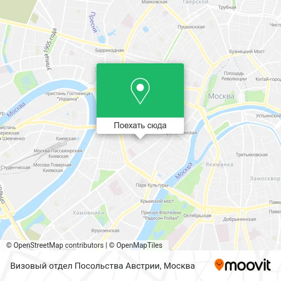 Карта Визовый отдел Посольства Австрии