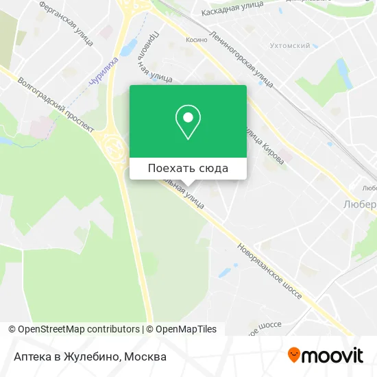 Карта Аптека в Жулебино