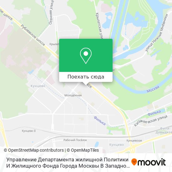 Карта Управление Департамента жилищной Политики И Жилищного Фонда Города Москвы В Западном Административн