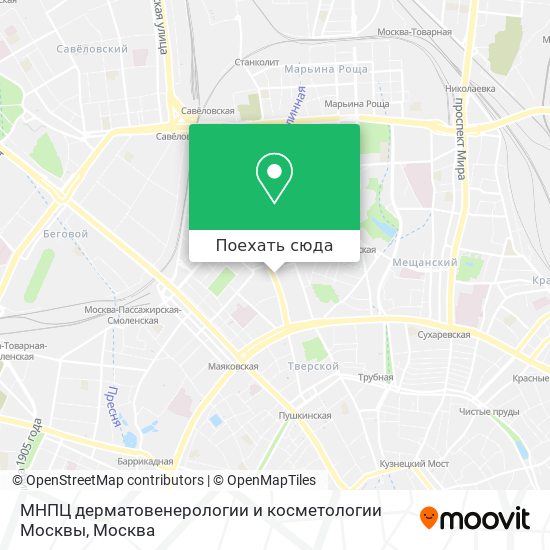 Карта МНПЦ дерматовенерологии и косметологии Москвы