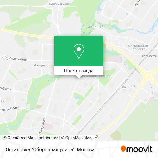 Карта Остановка "Оборонная улица"