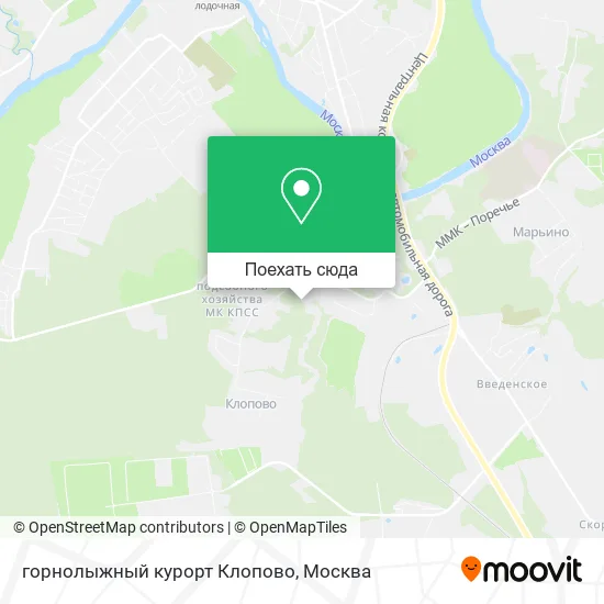 Карта горнолыжный курорт Клопово