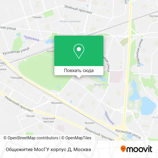 Карта Общежитие МосГУ корпус Д