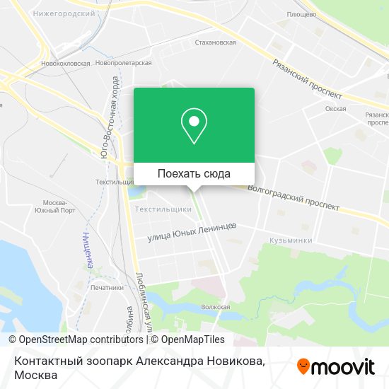 Карта Контактный зоопарк Александра Новикова