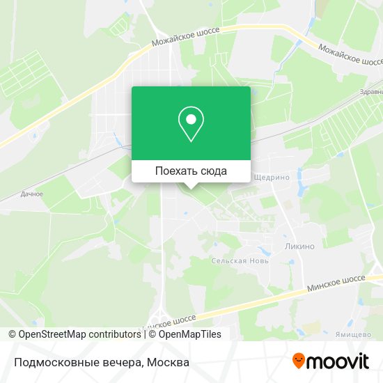 Карта Подмосковные вечера