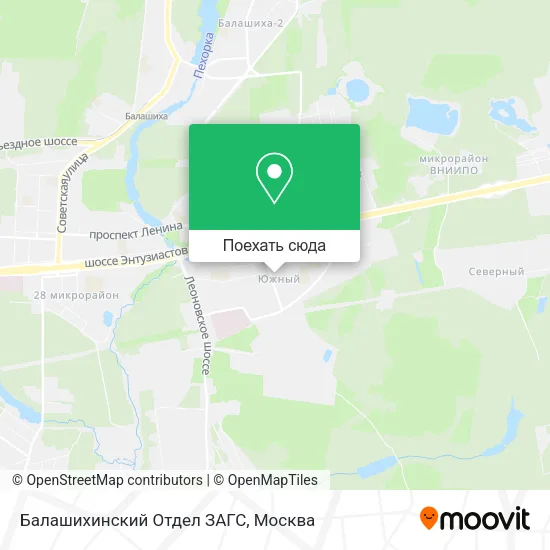Карта Балашихинский Отдел ЗАГС