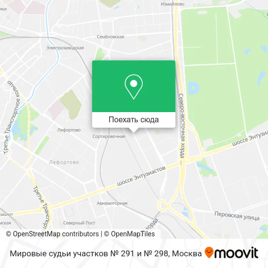 Карта Мировые судьи участков № 291 и № 298