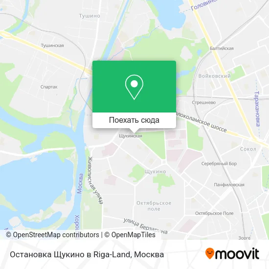 Карта Остановка Щукино в Riga-Land