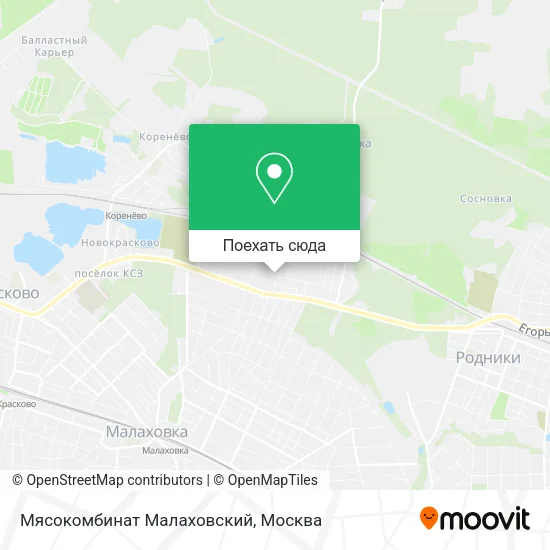 Карта Мясокомбинат Малаховский