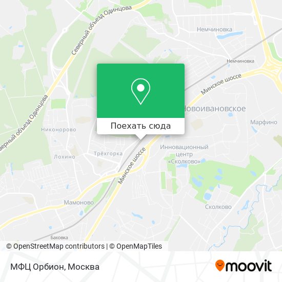 Карта МФЦ Орбион