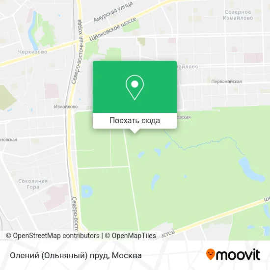 Карта Олений (Ольняный) пруд