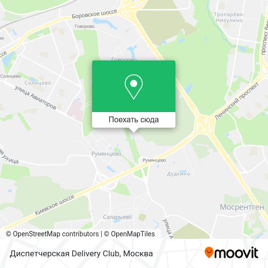 Карта Диспетчерская Delivery Club