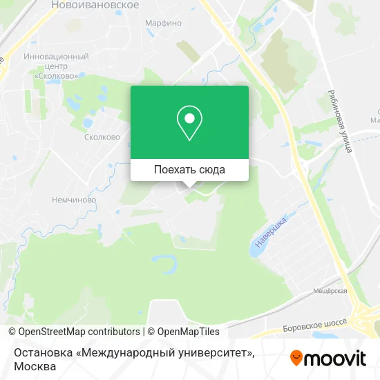 Карта Остановка «Международный университет»