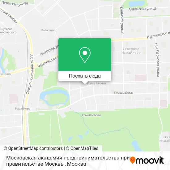 Карта Московская академия предпринимательства при правительстве Москвы