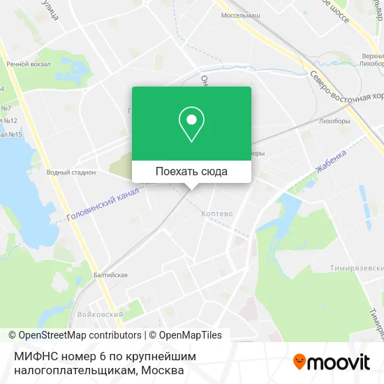Карта МИФНС номер 6 по крупнейшим налогоплательщикам