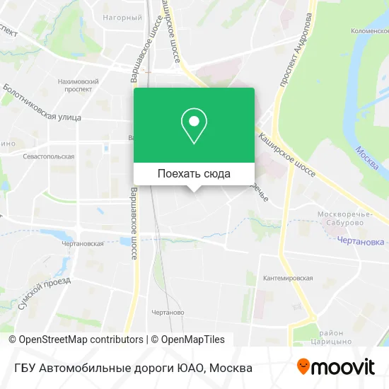 Карта ГБУ Автомобильные дороги ЮАО