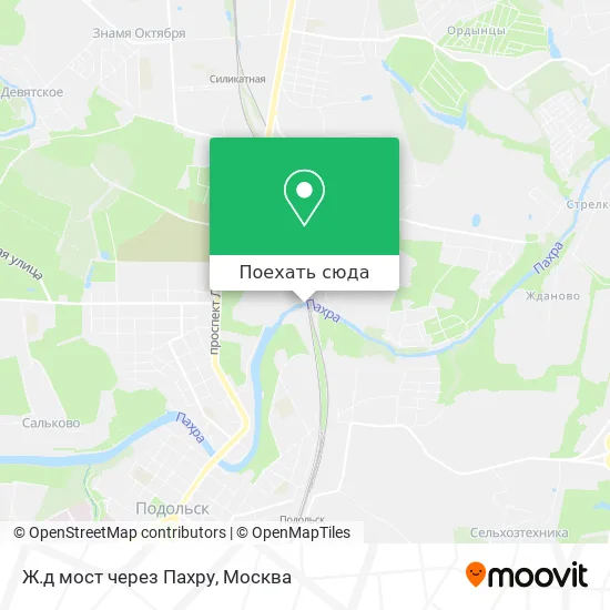 Карта Ж.д мост через Пахру