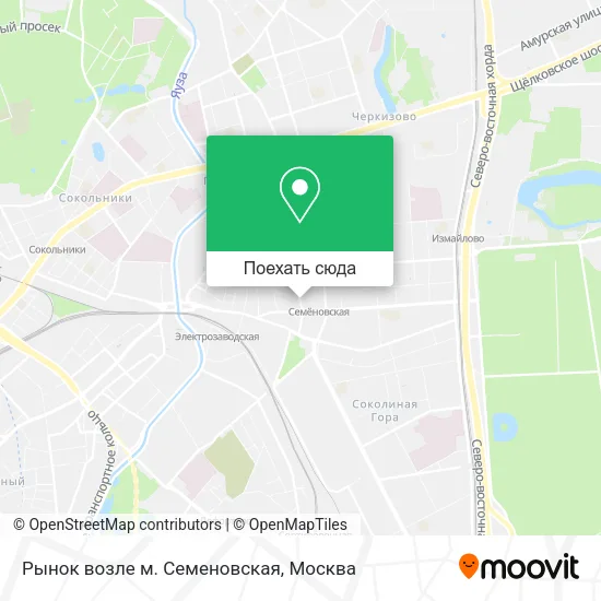 Карта Рынок возле м. Семеновская