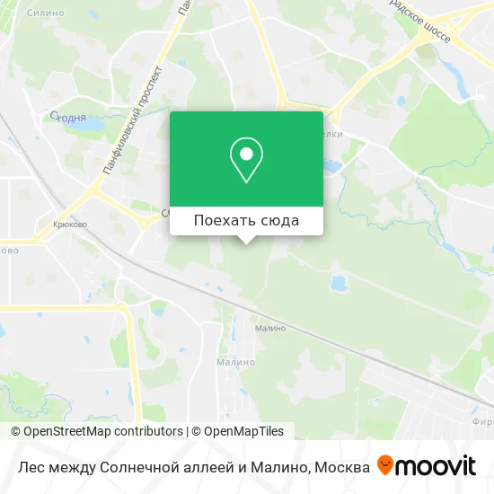 Карта Лес между Солнечной аллеей и Малино