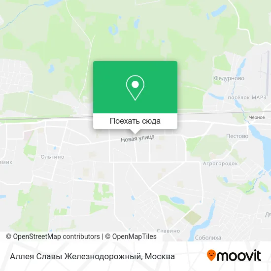 Карта Аллея Славы Железнодорожный