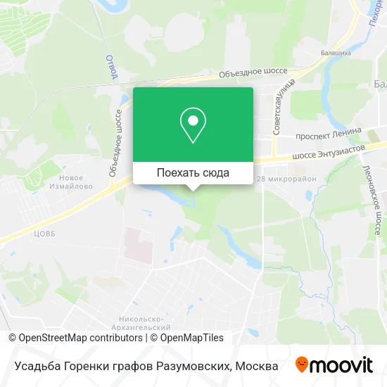 Карта Усадьба Горенки графов Разумовских