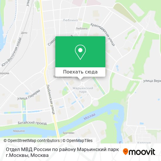 Карта Отдел МВД России по району Марьинский парк г.Москвы