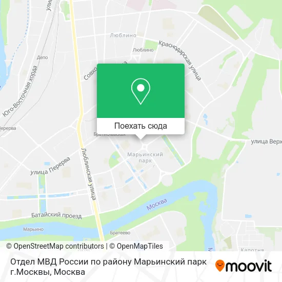 Карта Отдел МВД России по району Марьинский парк г.Москвы