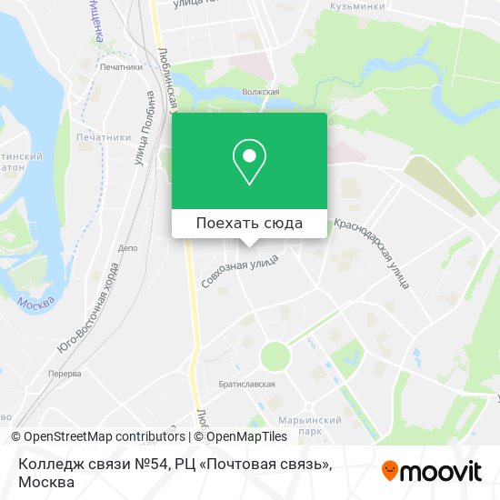 Карта Колледж связи №54, РЦ «Почтовая связь»
