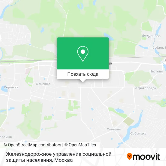 Карта Железнодорожное управление социальной защиты населения