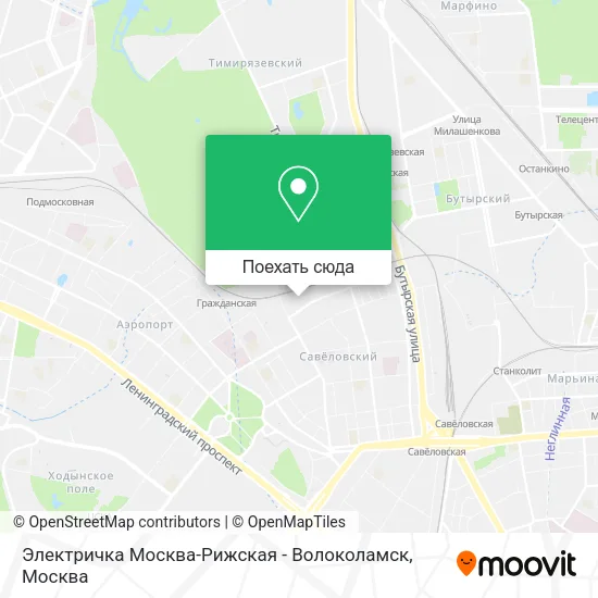 Карта Электричка Москва-Рижская - Волоколамск