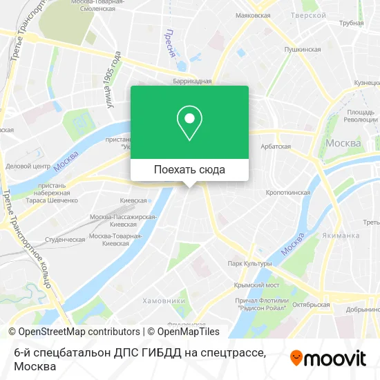 Карта 6-й спецбатальон ДПС ГИБДД на спецтрассе