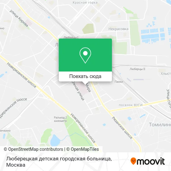 Карта Люберецкая детская городская больница