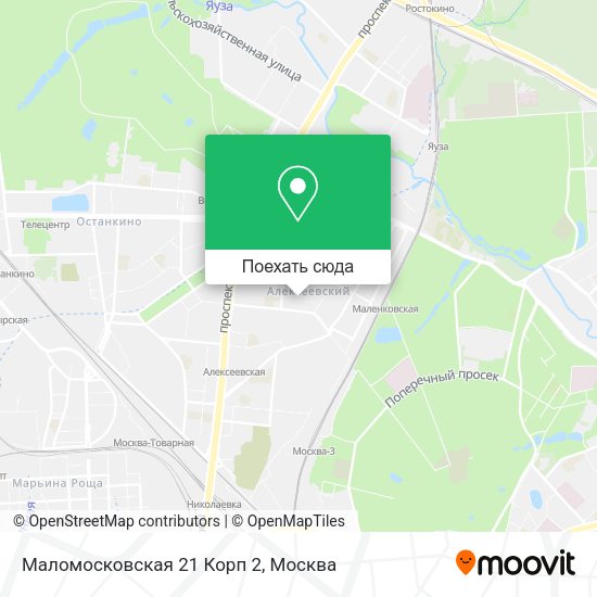 Карта Маломосковская 21 Корп 2