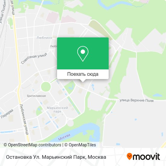 Карта Остановка Ул. Марьинский Парк
