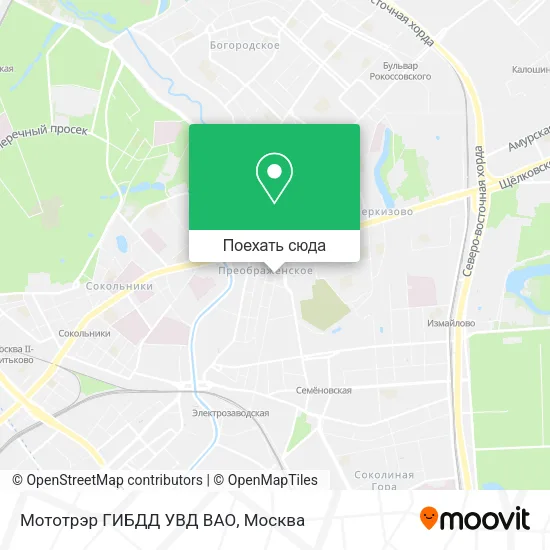 Карта Мототрэр ГИБДД УВД ВАО
