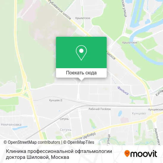 Карта Клиника профессиональной офтальмологии доктора Шиловой