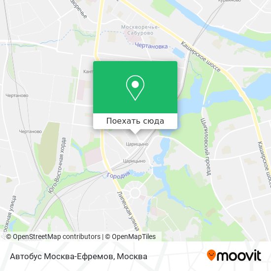 Карта Автобус Москва-Ефремов