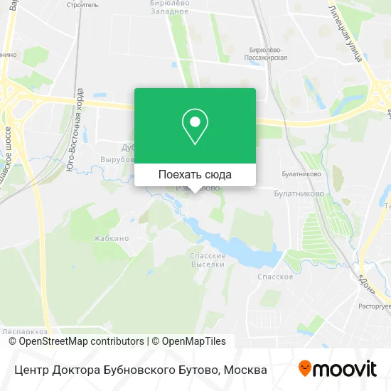 Карта Центр Доктора Бубновского Бутово