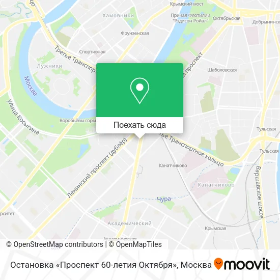 Карта Остановка «Проспект 60-летия Октября»