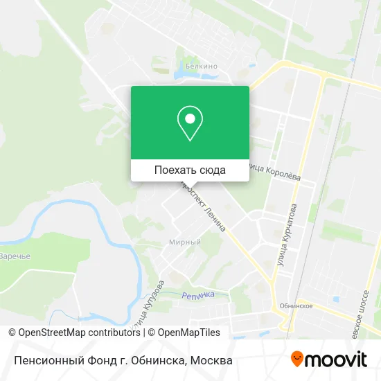 Карта Пенсионный Фонд г. Обнинска