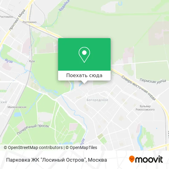 Карта Парковка ЖК "Лосиный Остров"