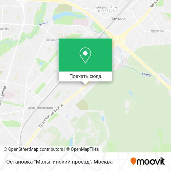 Карта Остановка "Малыгинский проезд"