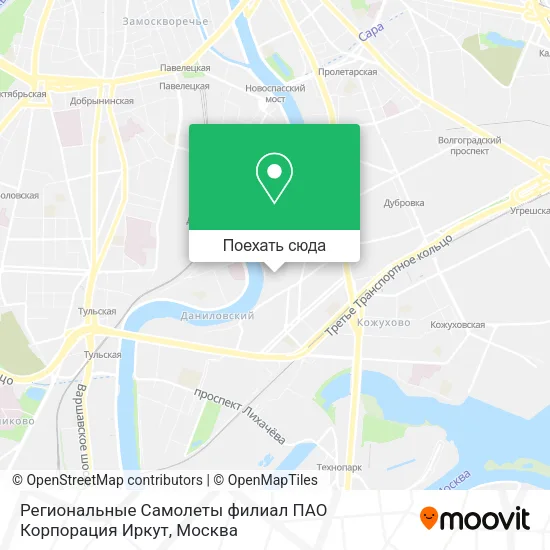 Карта Региональные Самолеты филиал ПАО Корпорация Иркут