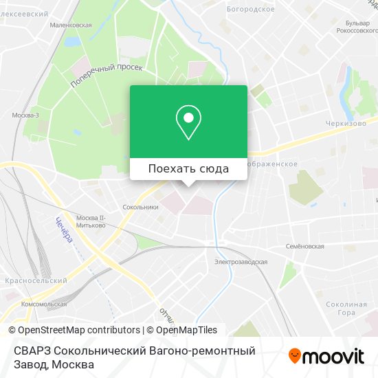 Карта СВАРЗ Сокольнический Вагоно-ремонтный Завод