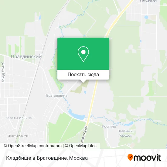 Карта Кладбище в Братовщине