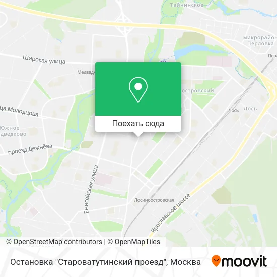 Карта Остановка "Староватутинский проезд"