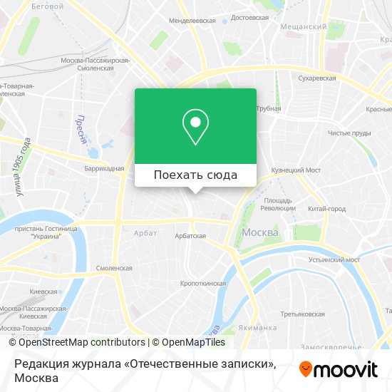 Карта Редакция журнала «Отечественные записки»