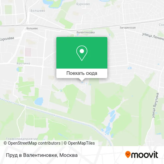 Карта Пруд в Валентиновке