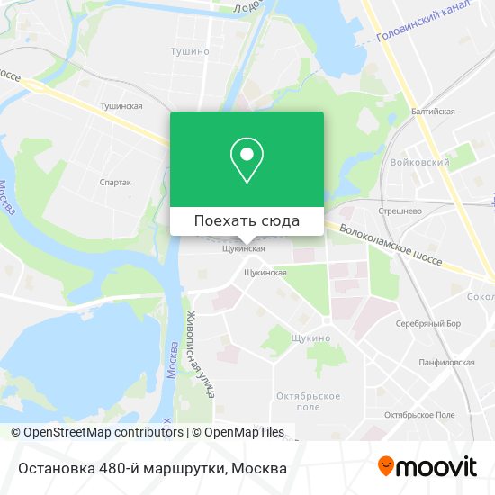 Карта Остановка 480-й маршрутки