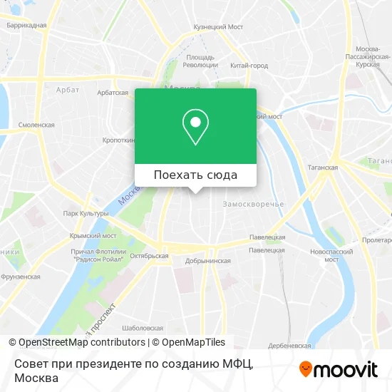 Карта Совет при президенте по созданию МФЦ